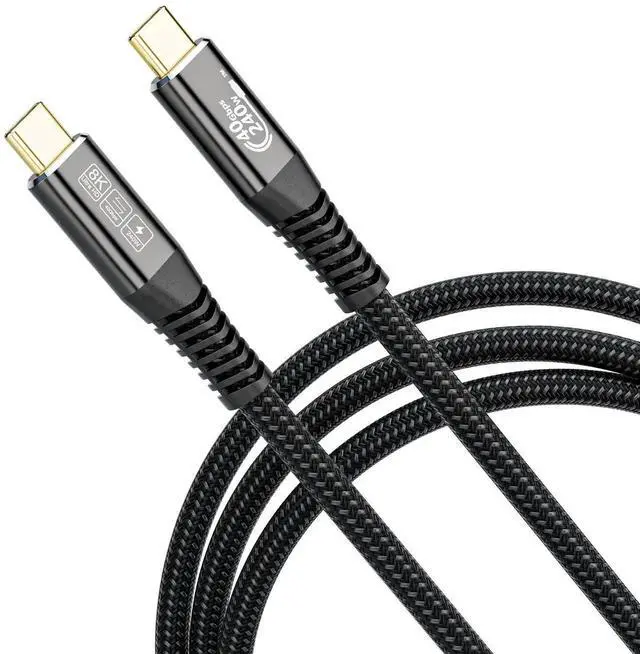 Main image of 6.6FT USB4 Long Cable, 40Gbps Data Transfer, 8K@60Hz & 4K@144Hz Video, 240W PD Fast Charging, Compatible with Thunderbolt 4/3, iPhone 15 Pro, MacBook Pro, Docking Station, eGPU, SSD, Surface Pro