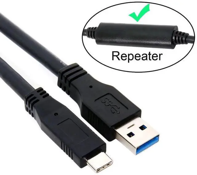 Alt view image 4 of 5 - 25Ft Type C to USB 3.0 Cable, USB-C 3.1 to USB A Charging & Data Cable with Built-in Signal Repeater