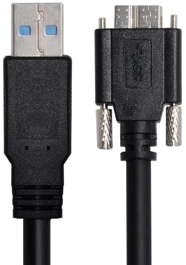 Main image of 8M USB 3.0 A Male to Micro USB 3.0 B Male Repeater Cable, Panel Mount Screw Lock Data Cord for Camera