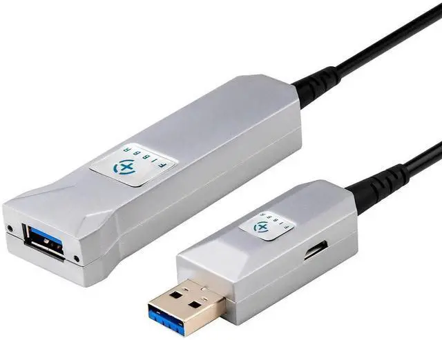 Main image of FIBBR 32ft Fiber Optical USB 3.0 Extension Cable, Type A Male to Female Ultra-Long Extender Cord, 5Gbps High Speed Data Transfer Compatible with PlayStation, Printer, Display, Hard Drive and Webcams