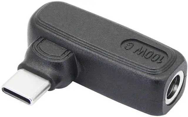 Main image of 90 Degree DC 5.5x2.1mm to USB C Adapter, 100W DC 5521 Female to Type C Male Power Charging Plug with PD Smart Chip, Compatible with Phones, Laptops and All USB-C Port Devices