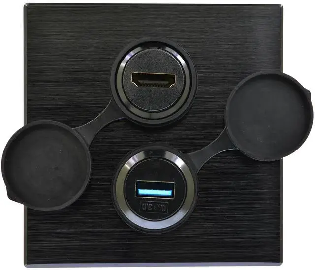 Alt view image 3 of 7 - USB 3.0 Male to Female Waterproof Panel Mount Adapter, 5Gbps Data & Charging, Threaded Round Socket Converter with Lock Nut, Dustproof Waterproof Durable Connector, Black