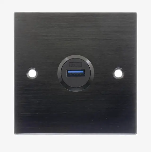 Alt view image 2 of 7 - USB 3.0 Male to Female Waterproof Panel Mount Adapter, 5Gbps Data & Charging, Threaded Round Socket Converter with Lock Nut, Dustproof Waterproof Durable Connector, Black
