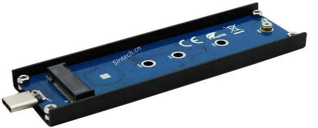 Alt view image 5 of 5 - M.2 NVMe SSD Enclosure, USB 3.1 Gen2 Type C to M-Key NGFF SSD External Adapter, Portable NVMe SSD Case Compatible with Samsung 960 970 EVO, WD Black NVMe SSD