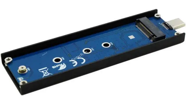 Alt view image 3 of 5 - M.2 NVMe SSD Enclosure, USB 3.1 Gen2 Type C to M-Key NGFF SSD External Adapter, Portable NVMe SSD Case Compatible with Samsung 960 970 EVO, WD Black NVMe SSD