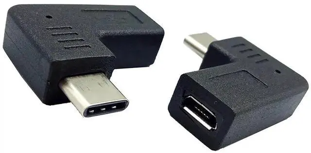 Main image of 2 Packs 90 Degree Left & Right Angle USB-C to Micro USB Adapter, USB Type C Male to Micro USB Female Data Charging Converter for Phones, Computers and Tablets