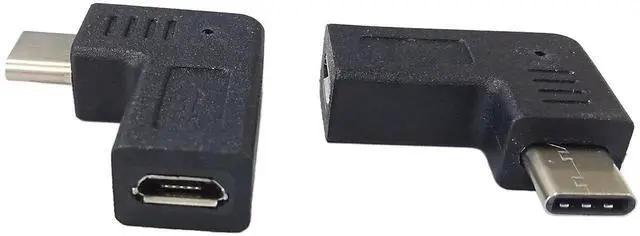 Alt view image 2 of 7 - 2 Packs 90 Degree Left & Right Angle USB-C to Micro USB Adapter, USB Type C Male to Micro USB Female Data Charging Converter for Phones, Computers and Tablets