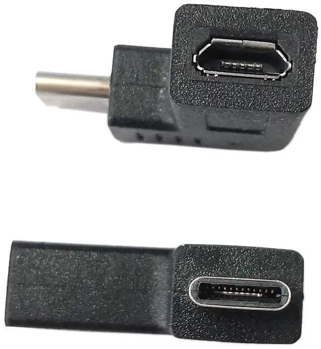 Alt view image 5 of 7 - 2 Packs 90 Degree Left & Right Angle USB-C to Micro USB Adapter, USB Type C Male to Micro USB Female Data Charging Converter for Phones, Computers and Tablets