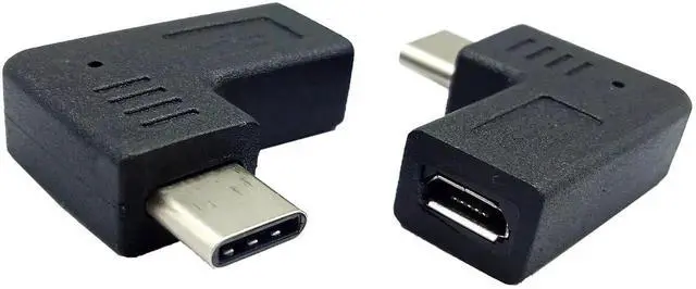 Alt view image 4 of 7 - 2 Packs 90 Degree Left & Right Angle USB-C to Micro USB Adapter, USB Type C Male to Micro USB Female Data Charging Converter for Phones, Computers and Tablets