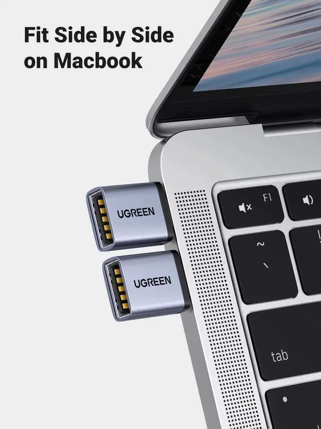 Alt view image 7 of 7 - 2 Pack UGREEN USB to USB C Adapter 10Gbps, USB C to A Converter Compatible with iPhone 16 15 Pro, Samsung, MacBook Pro Air, iPad Pro, Thunderbolt 3 4, Space Gray