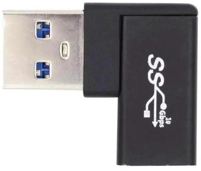Alt view image 6 of 7 - 90 Degree Left Angled Flat USB-C Female to USB 3.0 A Male Adapter, Horizontal Low Profile Type C to USB A Data Connector for Laptop Desktop