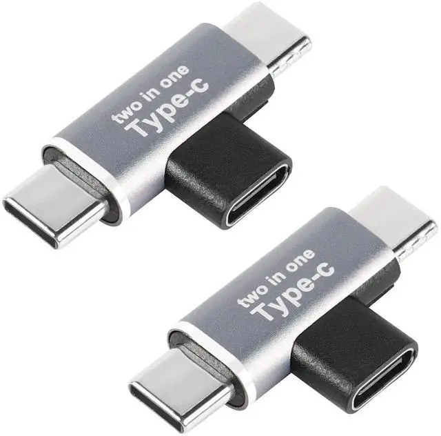 Main image of 2 in 1 USB C Power Splitter Adapter, Type C 1 Female to 2 Male T-Type Charging Connector, 2 Pack