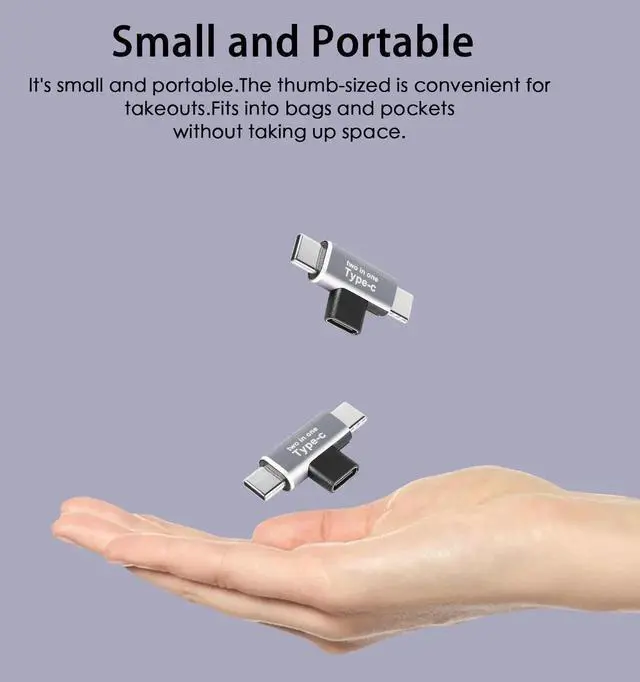 Alt view image 6 of 6 - 2 in 1 USB C Power Splitter Adapter, Type C 1 Female to 2 Male T-Type Charging Connector, 2 Pack
