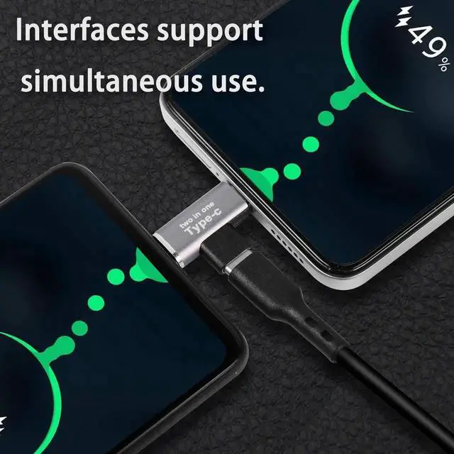 Alt view image 4 of 6 - 2 in 1 USB C Power Splitter Adapter, Type C 1 Female to 2 Male T-Type Charging Connector, 2 Pack