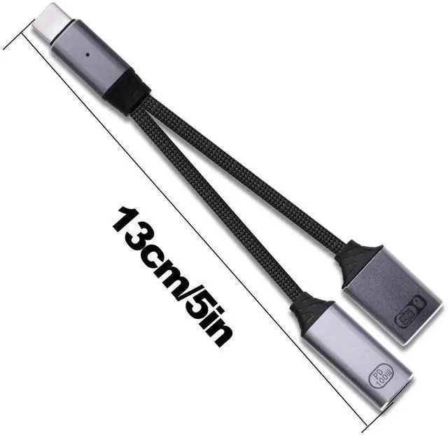 Alt view image 5 of 7 - 2 in 1 USB Type-C OTG Splitter Y Cable, Type-C to USB OTG Adapter with 100W PD Fast Charging Compatible for Phone Laptop