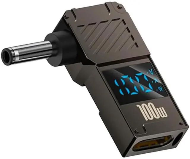 Main image of USB Type C to DC 3.5x1.35mm Adapter, 100W PD 20V 5A LED Digital Display USB C to Laptop Power Charger Converter, 1 Pack