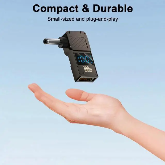 Alt view image 4 of 7 - USB Type C to DC 3.5x1.35mm Adapter, 100W PD 20V 5A LED Digital Display USB C to Laptop Power Charger Converter, 1 Pack