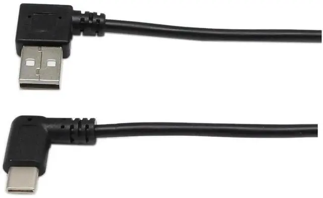 Alt view image 2 of 6 - 90 Degree Right Angle USB 2.0 to USB C Spring Cable, 1.2M Coiled Type C Male to USB A Male Data Charging Cable for Cellphone Tablet
