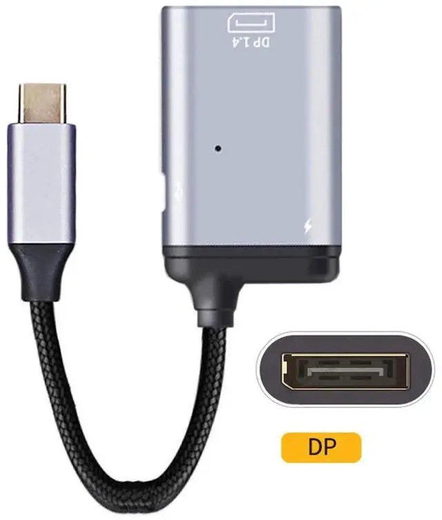 Alt view image 4 of 6 - USB-C to DisplayPort Adapter 4K 60Hz, Type C to DP Monitor Converter with PD Pass-Through Charging Port