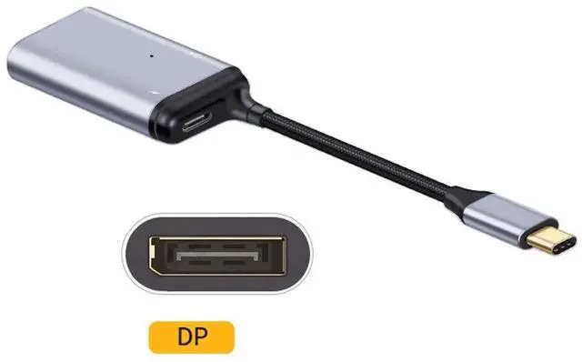 Alt view image 3 of 6 - USB-C to DisplayPort Adapter 4K 60Hz, Type C to DP Monitor Converter with PD Pass-Through Charging Port