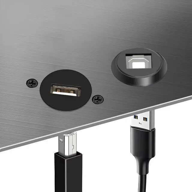 Alt view image 2 of 6 - Solderless USB 2.0 Type B to A Panel Mount Adapter, Threaded Fixed Female Connector Conversion for Printers Scanners