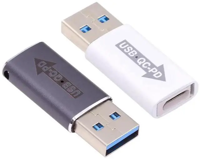 Main image of 2 Pack 10Gbps USB 3.0 Female to USB-C Male Adapter, PD QC Fast Charging & Data Sync Type C Connector for Laptop Tablet Phone