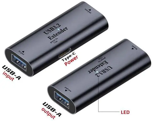 Alt view image 6 of 7 - 5Gbps USB 3.0 Active Repeater Extender, Type-A Female to Type-A Female Signal Amplifier Adapter with Built-in Chip for Camera Printer Computer
