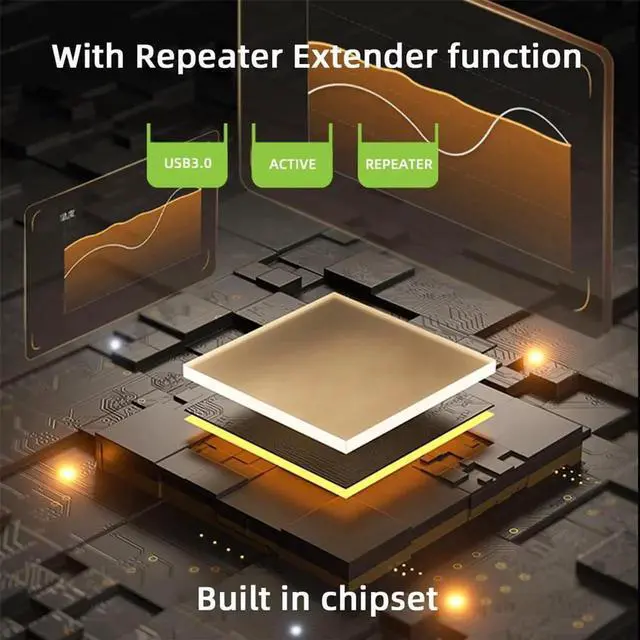 Alt view image 3 of 7 - 5Gbps USB 3.0 Active Repeater Extender, Type-A Female to Type-A Female Signal Amplifier Adapter with Built-in Chip for Camera Printer Computer