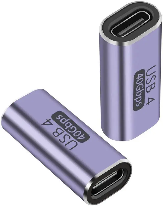 Main image of 2 Pack USB4.0 Type C Female to Female Coupler, 40Gbps 100W OTG USB-C Extension Connector for Laptop Tablet Phone