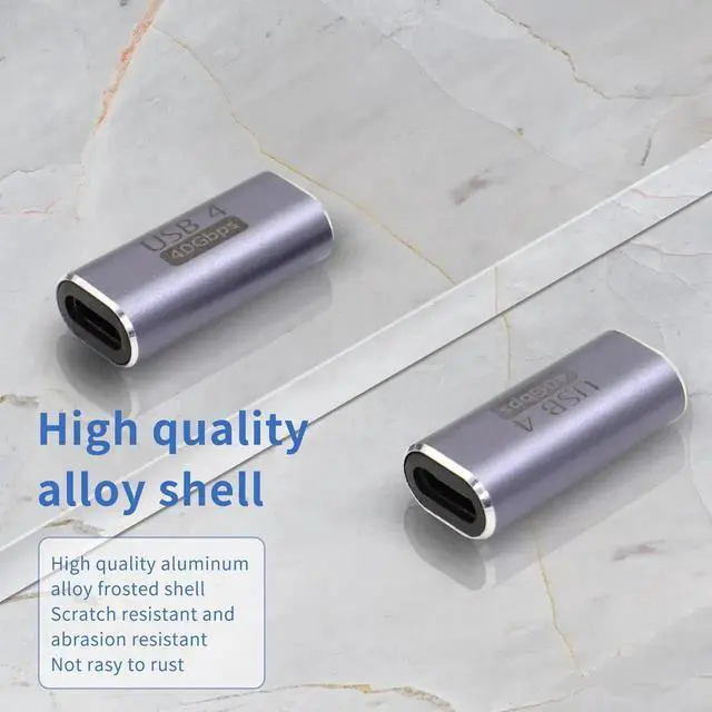 Alt view image 2 of 7 - 2 Pack USB4.0 Type C Female to Female Coupler, 40Gbps 100W OTG USB-C Extension Connector for Laptop Tablet Phone