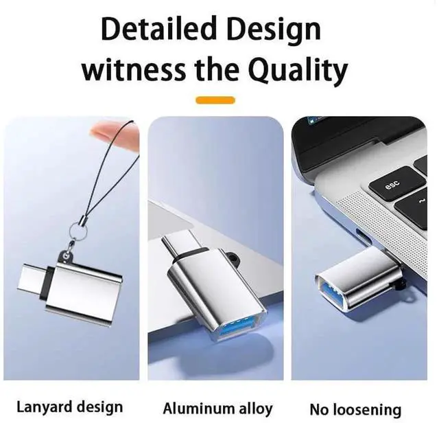 Alt view image 3 of 7 - 4 Pack USB to USB C Adapter Set, 2Pcs Type C Male to USB 3.0 A Female + 2Pcs USB C Female to A Male OTG Converter Compatible with iPhone 15/16 Galaxy S23 S24