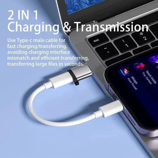 Alt view image 6 of 7 - 4 Pack USB to USB C Adapter Set, 2Pcs Type C Male to USB 3.0 A Female + 2Pcs USB C Female to A Male OTG Converter Compatible with iPhone 15/16 Galaxy S23 S24