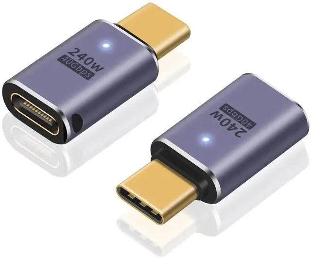 Main image of 2 Pack 240W USB C Male to Female Extension Adapter, 40Gbps High Speed USB-C Extender Compatible with MacBook iMac iPad Thunderbolt