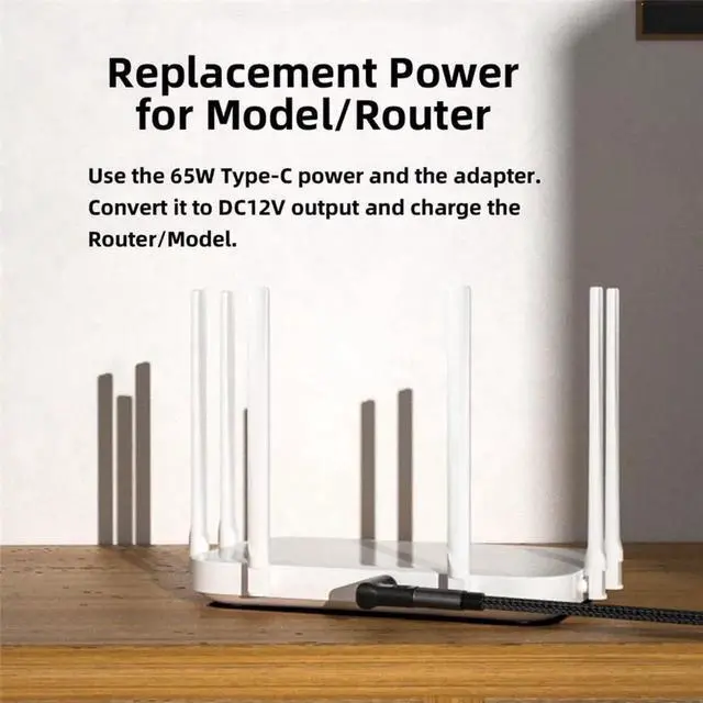Alt view image 6 of 7 - 90 Degree Angled USB-C Female to DC 12V 3.5x1.3mm Adapter, USB 3.1 PD Emulator Trigger Power Converter