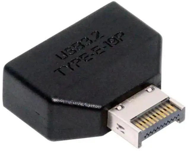 Main image of Type-E Key-A to 20Pin Header 10Gbps Overmold IDC Socket, USB 3.1 Front Panel Header to USB 3.0 19Pin Extension Connector Adapter with CH334P Chip