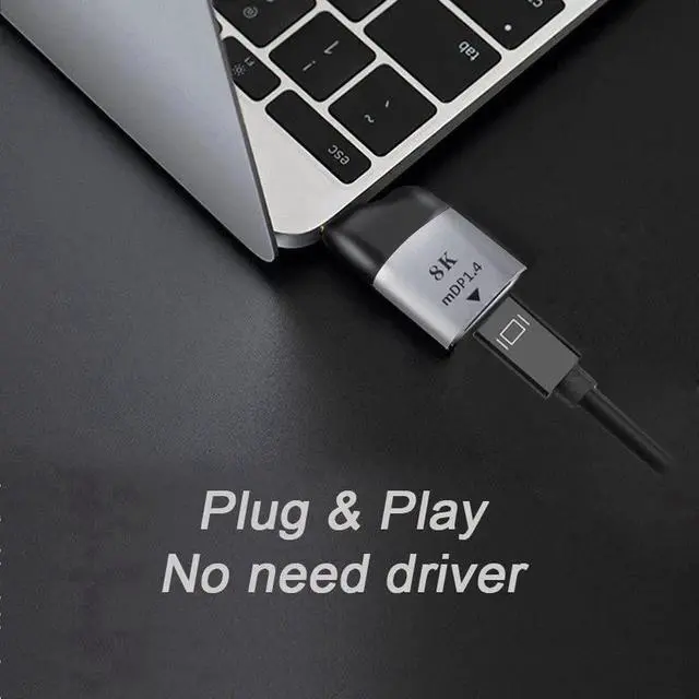 Alt view image 6 of 6 - USB-C to Mini DP DisplayPort Converter Adapter, 8K 4K 2K 60Hz Type C to Mini DP Adapter for Laptop Tablet Phone