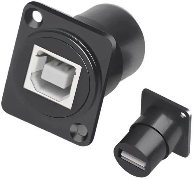 Alt view image 4 of 6 - USB B to A Panel Mount Adapter, D-Type USB Type B to Type A Conversion Connector, Compatible with HP Canon Epson Lexmark Xerox Printers Scanners
