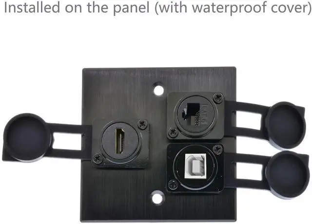 Alt view image 6 of 6 - USB B to A Panel Mount Adapter, D-Type USB Type B to Type A Conversion Connector, Compatible with HP Canon Epson Lexmark Xerox Printers Scanners