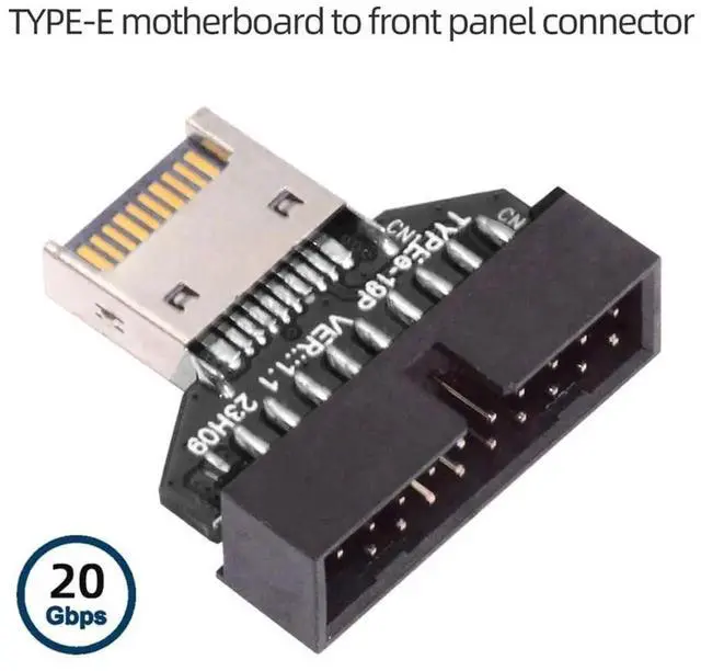 Alt view image 5 of 7 - Type-E IDC Socket USB 3.1 Front Panel Header to USB 3.0 20Pin Header Extension Adapter with CH334P Chip for Desktop Motherboard