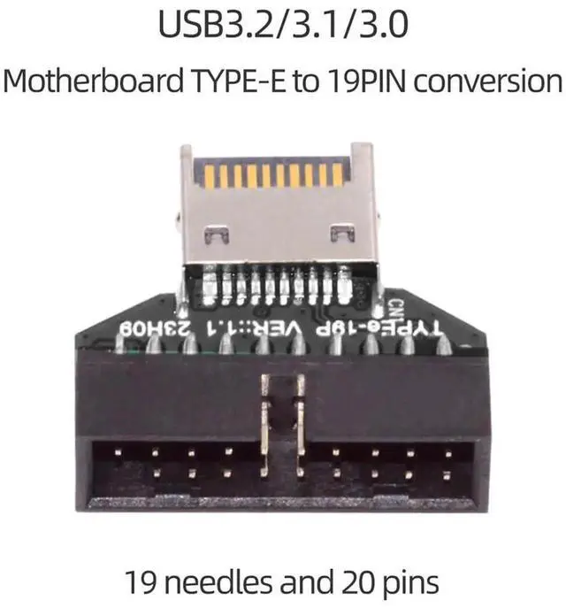 Alt view image 7 of 7 - Type-E IDC Socket USB 3.1 Front Panel Header to USB 3.0 20Pin Header Extension Adapter with CH334P Chip for Desktop Motherboard