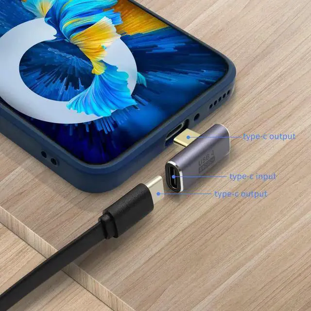 Alt view image 5 of 6 - 2 Pack 90 Degree Vertical Bend USB C Adapter, USB4.0 Type C Female to Male Right Angle Coupler, 40Gbps High Speed OTG Connector for Laptop Tablet Phone