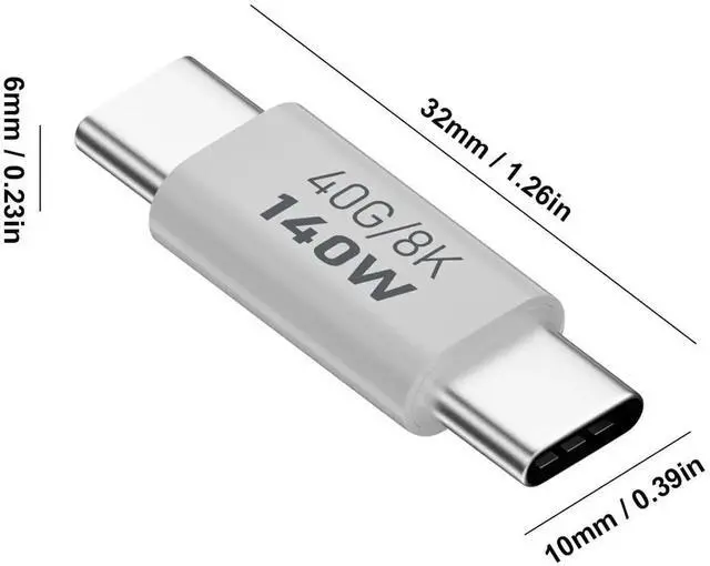 Alt view image 5 of 7 - 3Pack 140W USB C Male to Male Adapter, 40Gbps 8K@60Hz USB-C Male to Male Charging & Data Connector Compatible with iPad, MacBook Pro, Smartphones