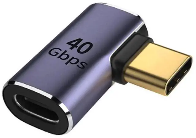 Main image of USB4 Type C Male to Female 90 Degree Left & Right Angled Adapter, 100W Power 40Gbps 8K Video Converter for Laptop Phone