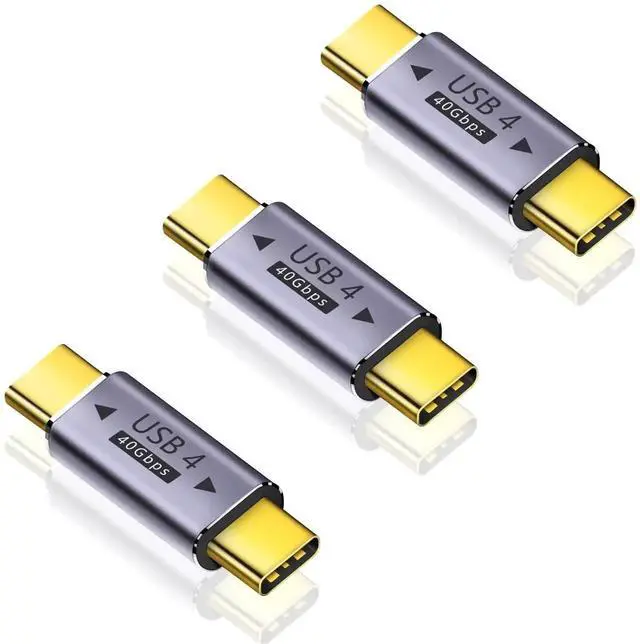 Main image of 3Pack USB-C Male to Male Adapter, 40Gbps 8K Video PD 100W Thunderbolt 4/3 Extender Connector Compatible with iPad MacBook Pro Phones