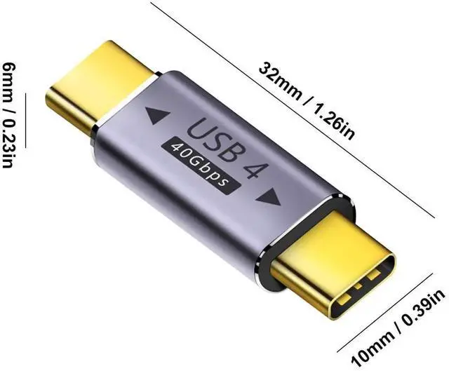 Alt view image 5 of 7 - 3Pack USB-C Male to Male Adapter, 40Gbps 8K Video PD 100W Thunderbolt 4/3 Extender Connector Compatible with iPad MacBook Pro Phones