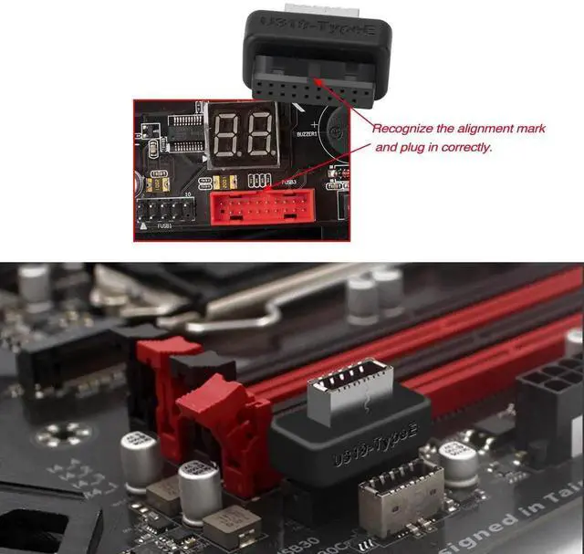 Alt view image 4 of 6 - USB Front Panel Adapter 19-Pin Internal Connector, PC Motherboard 19Pin to USB 3.1/3.2 Type-C Front Type-E 19/20Pin Converter