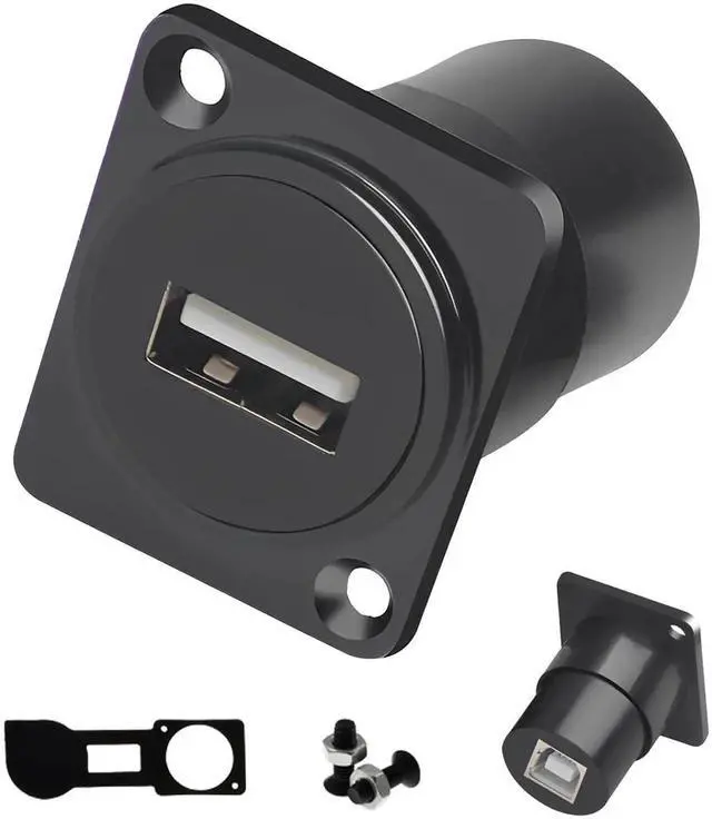Main image of D-Type Panel Mount USB A to B Adapter, USB Type A to Type B Conversion Connector for Printer Scanner Compatible with HP Canon Epson Lexmark Xerox