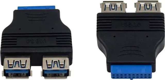 Alt view image 2 of 7 - 2-Pack 2-Port USB 3.0 A Female to Motherboard 20 Pin Adapter, Internal USB 3.0 Header Splitter