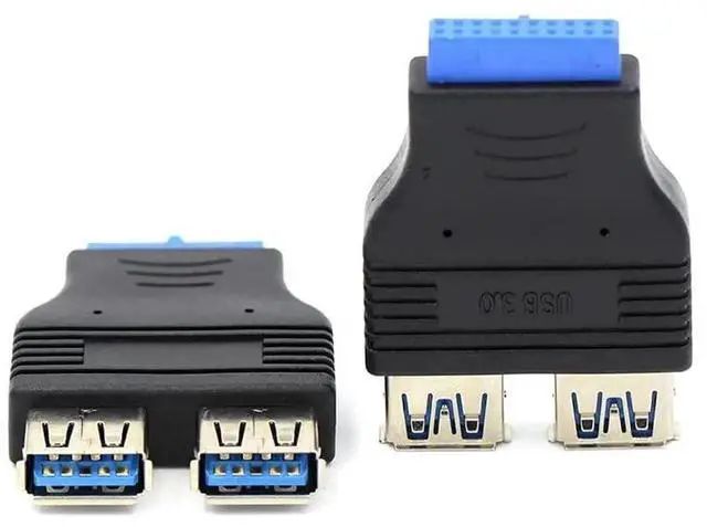 Alt view image 3 of 7 - 2-Pack 2-Port USB 3.0 A Female to Motherboard 20 Pin Adapter, Internal USB 3.0 Header Splitter