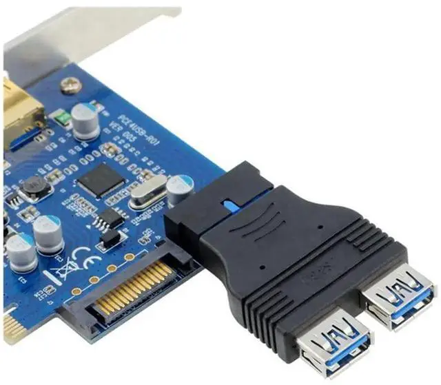 Alt view image 4 of 7 - 2-Pack 2-Port USB 3.0 A Female to Motherboard 20 Pin Adapter, Internal USB 3.0 Header Splitter